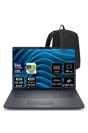 Pro Max 18 Plus Core Ultra 9 285HX RTX Pro 3000 Blackwell 12GB 32GB RAM 12TB SSD 18" QHD+ 120Hz FreeDOS MB18250P331 İş İstasyonu + PER4 Çanta