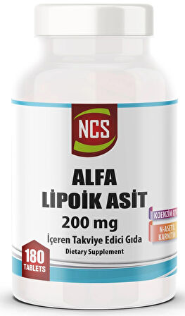 Koenzim Q-10 Alfa Lipoik Asit L-Karnitin Coenzyme Q10 180 Tablet