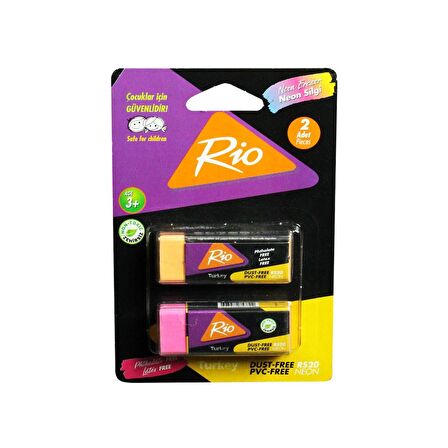 Rio Neon Silgi 2'li Büyük Silgi 6 Paket