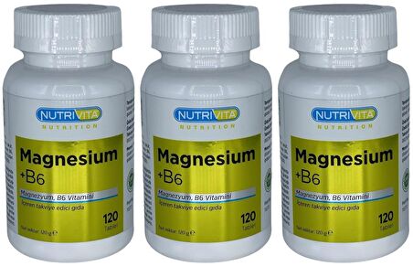 Magnesium Vitamin B6 Vitamini 3x120 Tablet Magnezyum