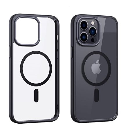 Smcase iPhone 13 Pro Max Kılıf Manyetik Wiriless Destekli Krom Silikon