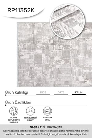 ANATOLIA HALI / FLORYA-Gri/Krem  - Özel Ölçü-Salon, Oturma Odası ve Koridor Halısı