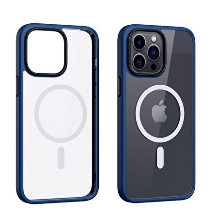 Smcase iPhone 13 Pro Max Kılıf Manyetik Wiriless Destekli Krom Silikon  Wiriless Şarj Aleti
