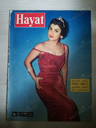 HAYAT DERGİSİ 21 ŞUBAT 1958,SAYI:72,KAPAK:NECLA İZ,PRENSES MARGARET,ORTA SAYFA POSTER:HİKMET ONAT/ MAVNALAR,2058 YILINDA DÜNYA