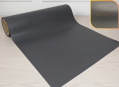 48 cm x 5 Metre Antrasit Kabartma Nokta Desenli Çekmece İçi Kaydırmaz Halı, raf örtüsü