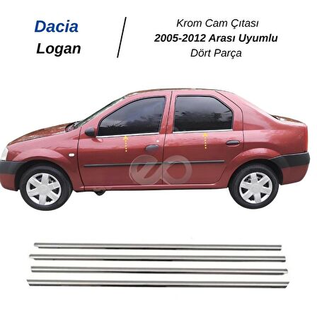 Dacia Logan Krom Cam Çıtası 4 prç. 2005-2012 P. Çelik