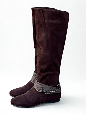 Kadın Nubuk Toka Detaylı Çizme(Dar Kalıp 1 Beden Büyük Alınız)