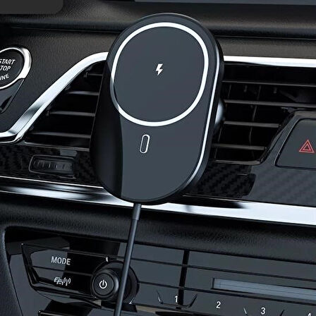 celik avm® 15w Mıknatıslı Takılabilen Hızlı Şarj Tüm Cihaz Ve Araçlara Uyumlu Araç İçi Şarj Cihazı