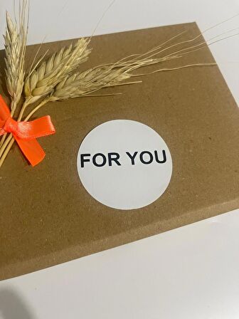 For You Siyah Yazılı Yuvarlak yapışkanlı etiket 3x3 cm 150 adet