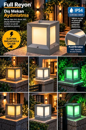 Gri Renk E27 Duylu Elektrikle Çalışır Set Üstü Bahçe Duvar Apliği, Duvar Üstü Modern Armatür
