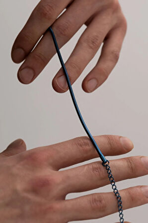 Erkek Çelik Bileklik - Mavi Sarp Model Erkek Bileklik