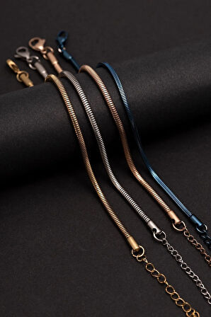 Erkek Çelik Bileklik - Mavi Sarp Model Erkek Bileklik