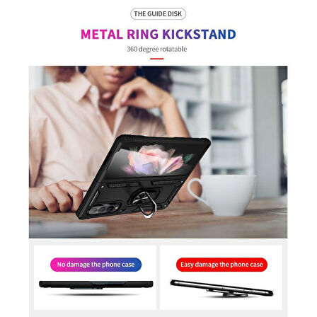 Smcase Samsung Galaxy Z Fold4 Kılıf Vega Yüzüklü Çift Katmanlı Tank Kılıf 