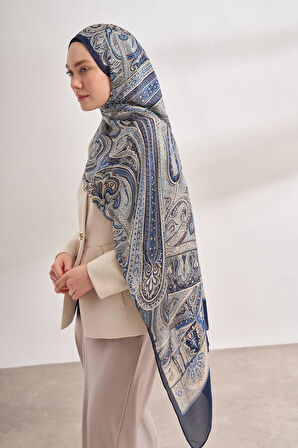 ARMANDA ETHNIC VUAL ŞAL - LACİVERT - 4456-22