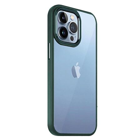 Smcase iPhone 14 Pro Max Kılıf Renkli Bumper Hybrid Krom Silikon
