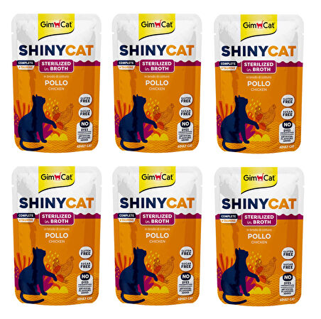 Gimcat Shinycat Pouch Tavuklu Kısırlaştırılmış Kedi Yaş Mama 70 Gr. X 6 Adet