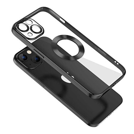Gpack Apple iPhone 14 Kılıf Logo Gösteren Kamera Korumalı Silikon