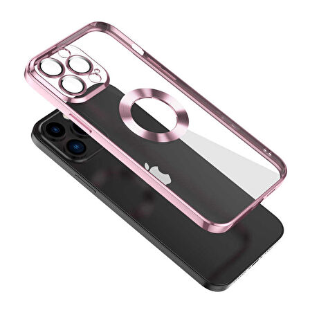 Gpack Apple iPhone 14 Pro Max Kılıf Logo Gösteren Kamera Korumalı Silikon