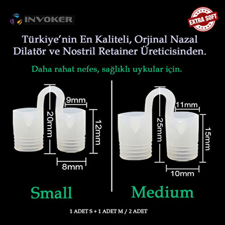 Horlama Önleyici Nazal Dilatör Burun İçi Silikon Apne Aparatı Nostril Burun Nefes Açıcı Silikon Small+Medium