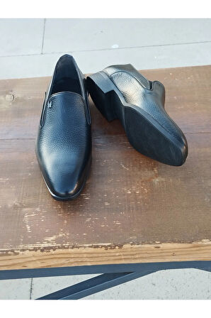 Erkek Kışlık Kundura Hakiki Deri  Kauççuk Taban Bağcıksız