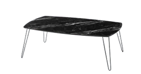 Bengi Orta OSM OVAL Sehpa Metal Model Transmisyon V ayak Siyah Mermer Kutuda sevk El Yapım