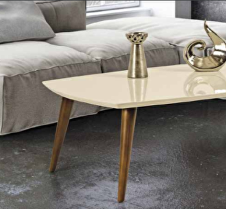 Bengi Orta sehpa OSM OVAL Model Kayın Retro Ayak Parlak Krem Ceviz Tabla İtina paket ve kargo Kutu da sevk