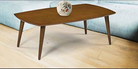 orta sehpa OSM OVAL Model Kayın Retro Ayak Parlak Ceviz Tabla İtinalı Paket El Yapım