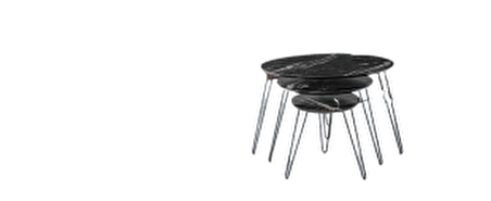 Bengi Zigon OSM ELİPS Model Metal Çelik Siyah Ayak Parlak Mermer Desen Mdf Tabla El Yapım