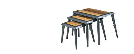 Zigon Osm11830 Çerçeve Model Sehpa Kayın RETRO Ayak Ceviz Gri Lake Boya El Yapı