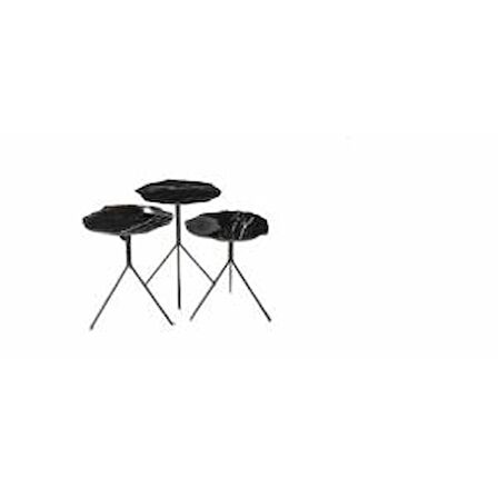 Zigon OSM 12340 Papatya MODEL Ahşap Parlak Siyah DESEN MDF tabla Metal El Yapım