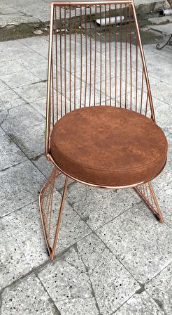 Sandalye TEL Model Metal Çelik ROSE kaplama Sepet ayak 1 Adet Baby face kumaş döşeme El Yapım