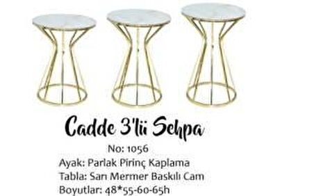 Bengi Brc CADDE Zigon Model Metal  çelik Gold renk kaplam  mermer Temper cam EL Yapım