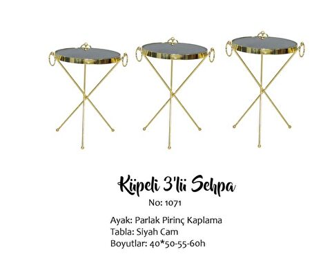 Zigon Brc Küpe Model Sehpa Metal Bakır roza renk ayak Kırılmaz cam tabla El Yapım