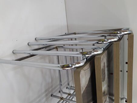 Zigon Sehpa 4'lü Metal Model transmisyon Nikelaj Ayak Ahşap Mermer Dalgalı Desen El Yapımı