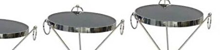 Zigon Brc Küpe Model Sehpa Metal Bakır roza renk X ayak Kırılmaz cam tabla El Yapım