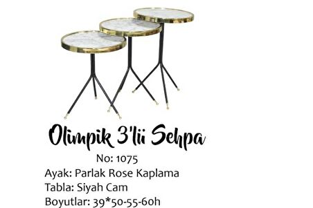 Zigon Olimpik Brc Model  Beyaz Mermer Metal transmisyon Gold Kaplama Ayak El Yapım 