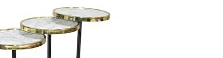 Zigon Olimpik Brc Model  Beyaz Mermer Metal transmisyon Gold Kaplama Ayak El Yapım 