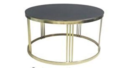Bengi Brc C ORTA sehpa Model Siyah DÜZ TEMPER Cam Metal çelik GOLD renk Kaplama Ayak El Yapım