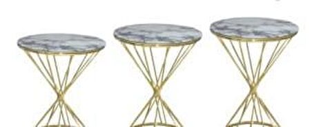 Bengi Brc RİVOLİ Zigon Model Metal transmisyon çelik Gold Renk kaplama Beyaz Mermer temper cam El yapım
