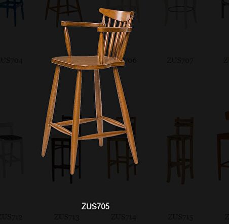 Sandalye Zus705 KAFES SIRTLIK MODEL Yarım Kolçak Model Kayın Retro Ayak Parlak Ceviz El Yapım