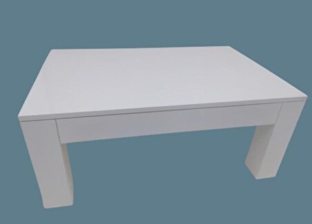 Bengi Orta Sehpa KÜT  Model Ahşap Kutu KÜT Ayak MDF PARLAK BEYAZ Tabla Kutuda sevk El Yapım