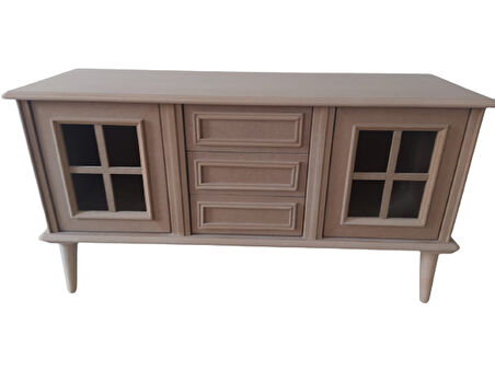 Tv Sehpa ST 17455 WİNDOVS Klasik Model Kayın Torna Retro Ayak HAM Renk El yapım