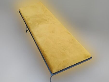 Sandalye BENC PENYEZ Klasik Model Metal Çelik Siyah fırın Siyah Boya Hardal Balkon-Bahçe El yapım