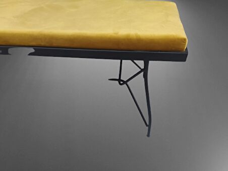 Sandalye BENC PENYEZ Klasik Model Metal Çelik Siyah fırın Siyah Boya Hardal Balkon-Bahçe El yapım