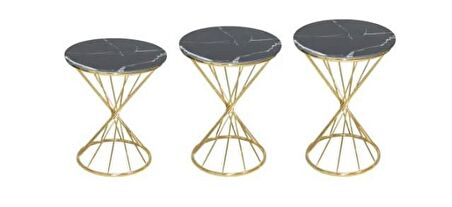 Bengi Zigon Brc RİVOLİ model Siyah mermer Kırılmaz cam Transmisyon Metal Gold kaplama El Yapım