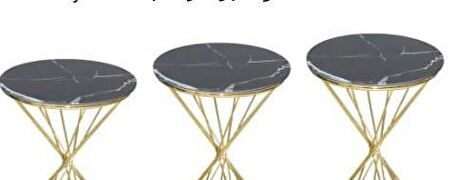 Bengi Zigon Brc RİVOLİ model Siyah mermer Kırılmaz cam Transmisyon Metal Gold kaplama El Yapım