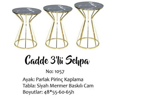Bengi Brc CADDE Zigon Model Siyah Mermer Temper CAM Metal  Çelik Gold Renk Kaplama Kutuda sevk  El Yapım