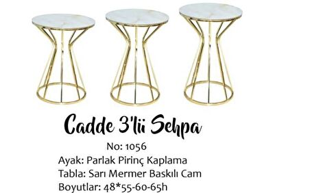 Bengi Brc CADDE Zigon Model Sarı Mermer Temper CAM Metal Çelik Gold Renk Kaplama  KUTUDA sevk El Yapım