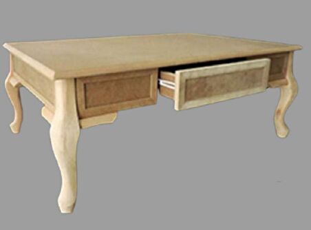 Bengi Orta Sehpa ÇEKMECELİ Model Kayın torna Lükens Aslan ayak ve kaplama HAM Natüre Kutuda sevk El Yapım