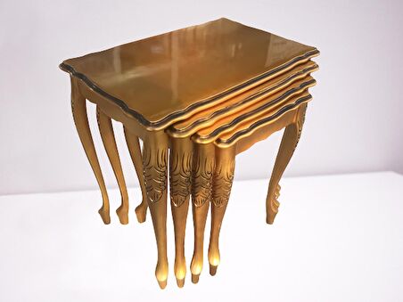 Zigon ST 17936 Klasik Model sehpa Parlak Gold renk Kayın Aslan Oyma Ayak El Yapım